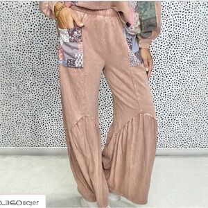 J.Her Women's Patchwork Wide-Leg Pants